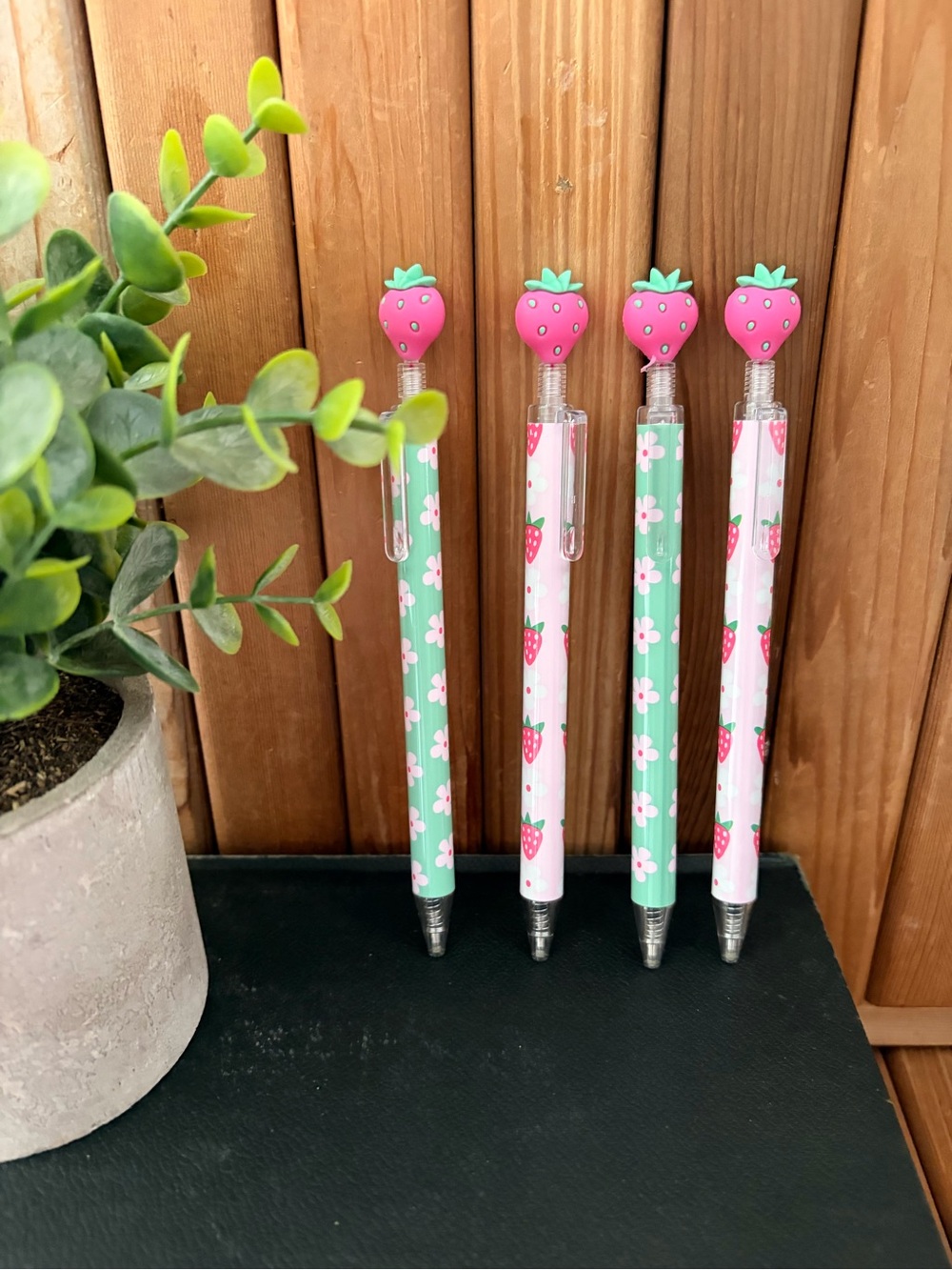 Strawberry Sweetheart Pens – Set of 4 (Four) Kawaii Collectible Pens
